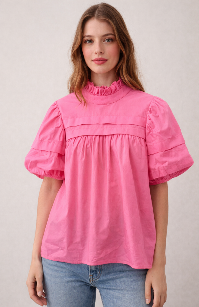 トップス ANDMARY Heart point tops pink ANDMARY】Heart point tops
