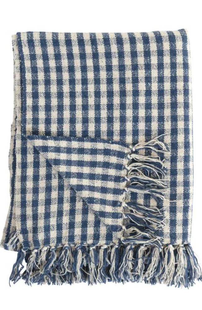 Recycled Cotton Gingham Throw