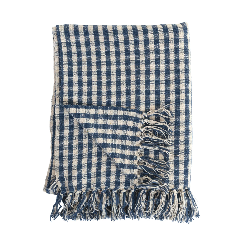 Recycled Cotton Gingham Throw