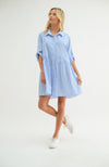 Monica Blue & White Shirt Dress