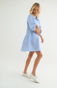 Monica Blue & White Shirt Dress