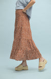 Monique Camel & White Floral Skirt