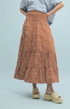 Monique Camel & White Floral Skirt