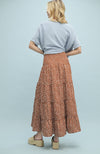 Monique Camel & White Floral Skirt
