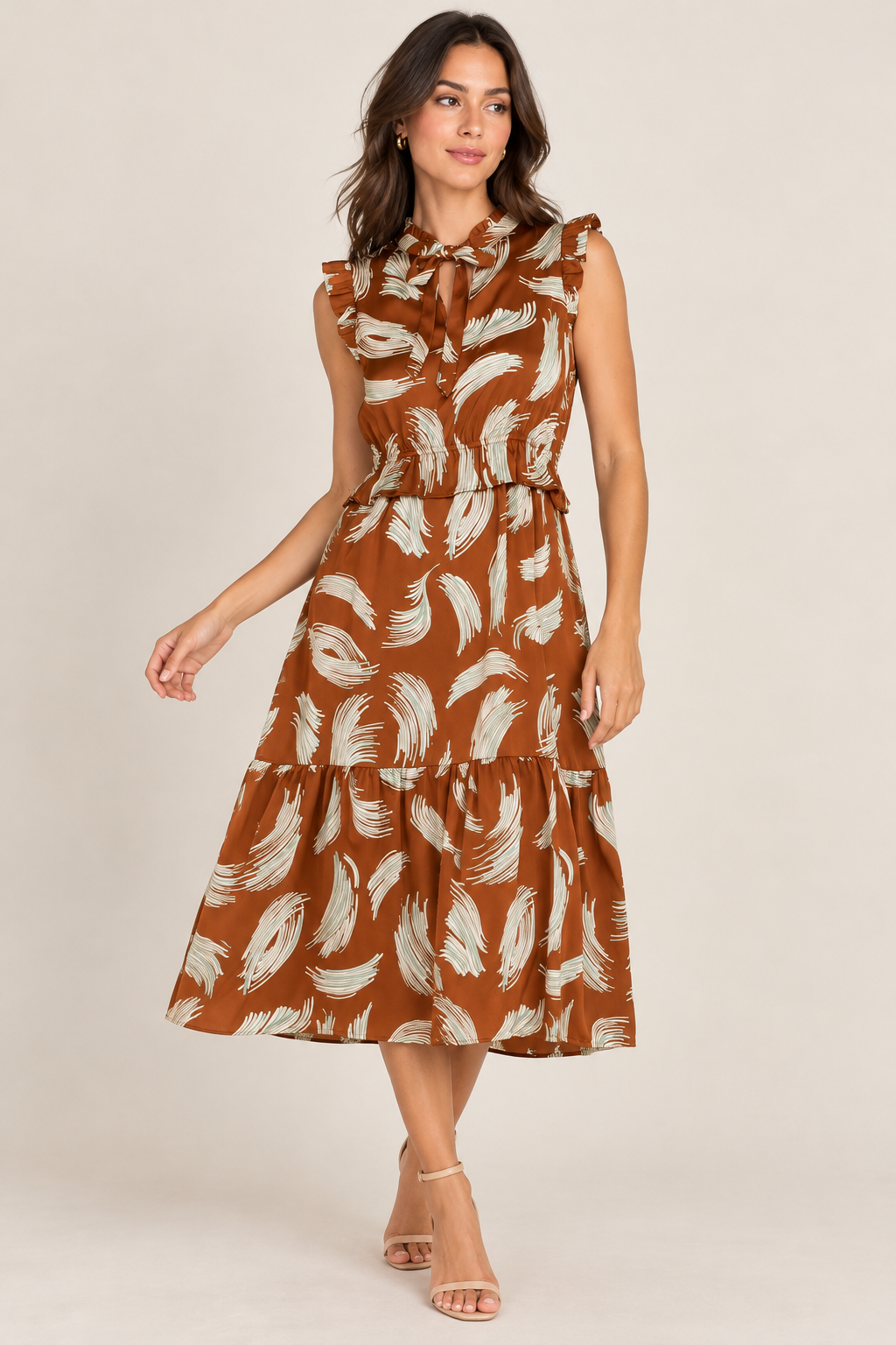 Ellia Print Midi Dress