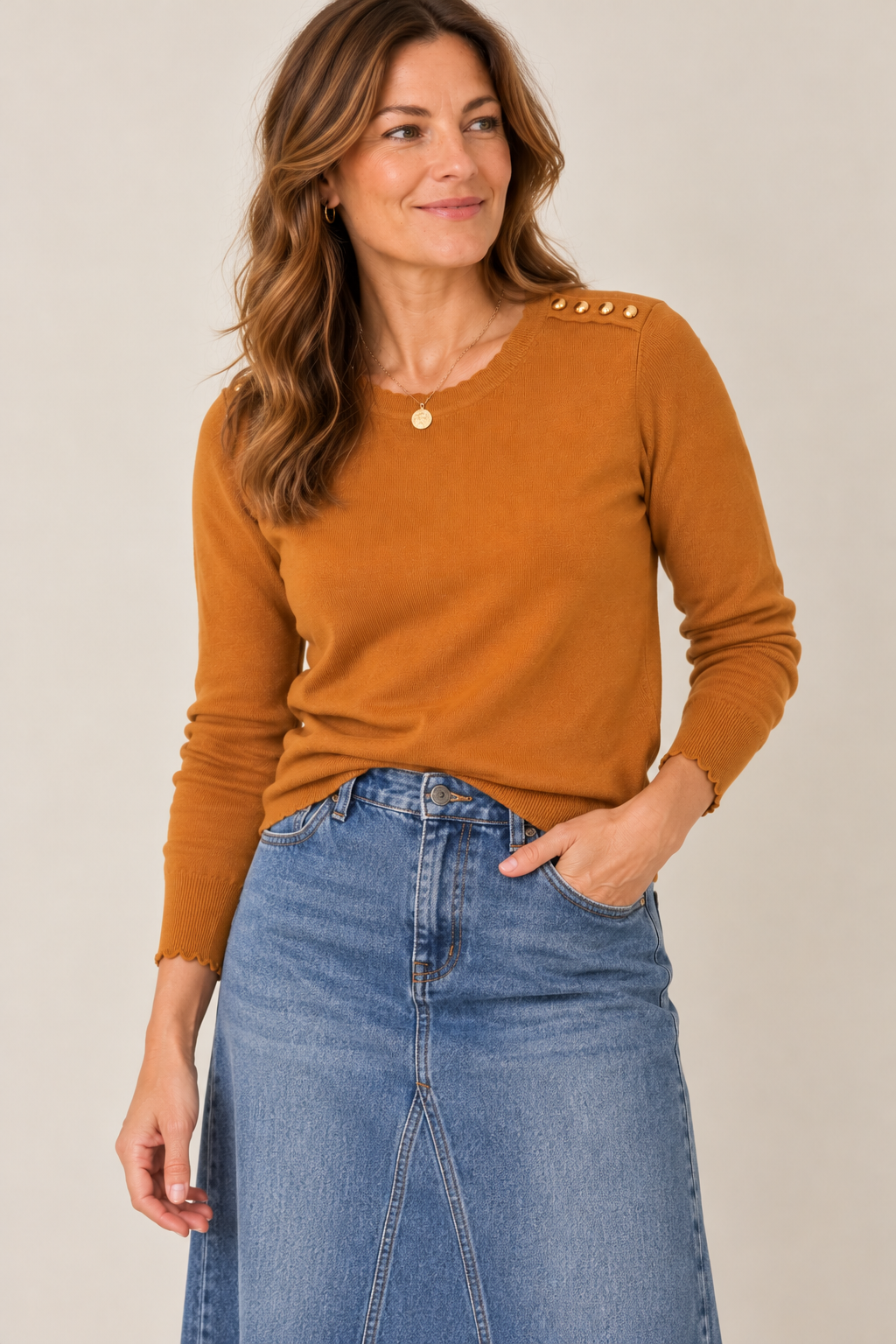 Emery Studded Shoulder Sweater