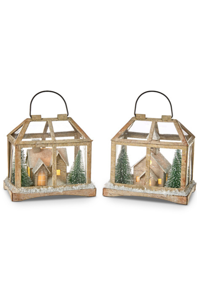 Snowy Lighted Terrarium Ornament