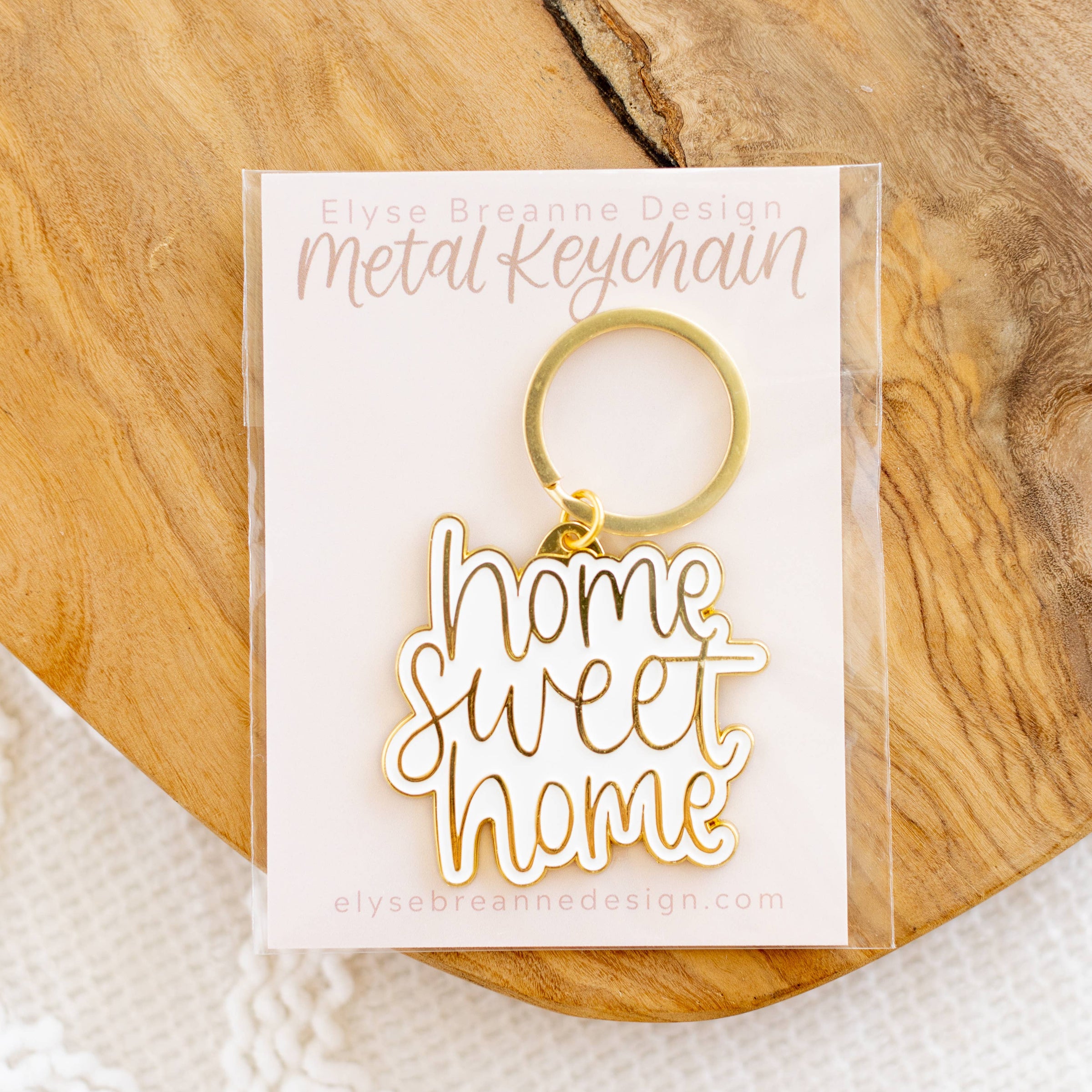 Home Sweet Home Metal Keychain, 2x2 in.