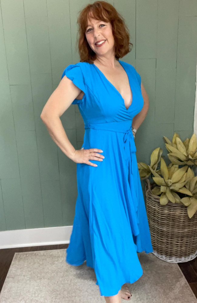 Blue Chiffon Hi-Lo Dress