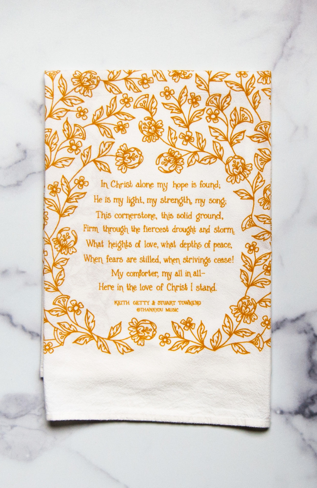 In Christ Alone Tea Towel