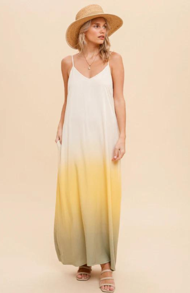 Ombre Dip Dye Maxi Dress