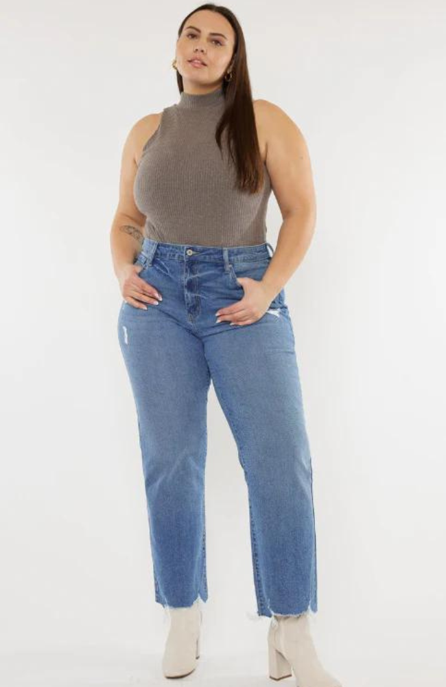 Elana Curvy Straight Leg Jeans