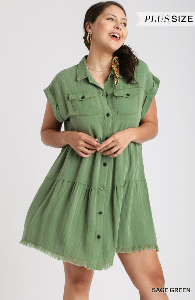 Sage Green Casual Dress