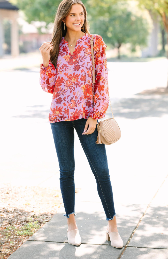 Polly Lavender & Plum Blouse