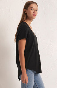 Asher V-Neck tee Black