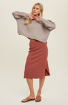 Sienna Ribbed Midi Skirt