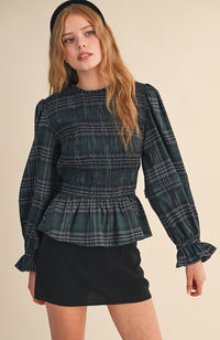 Genie Plaid Peplum