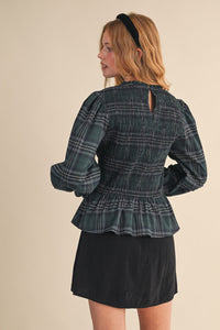 Genie Plaid Peplum