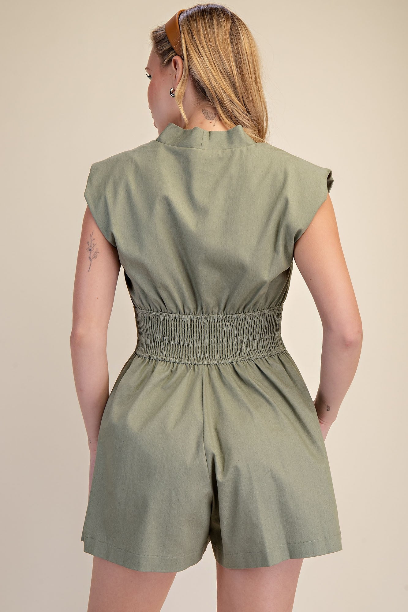 Yvette Olive Romper