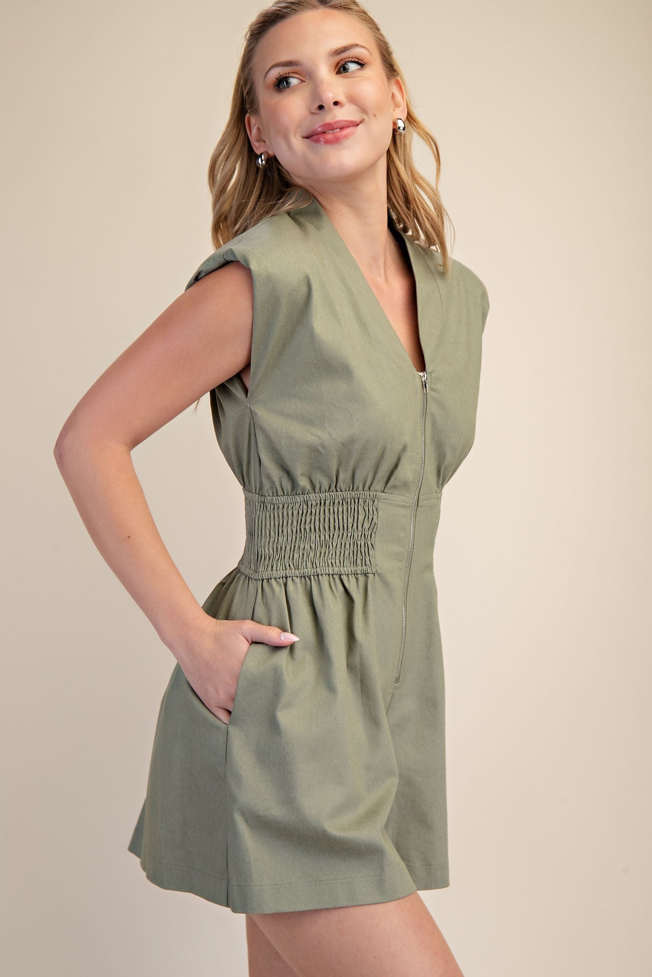 Yvette Olive Romper
