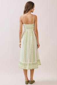Simone Green Stripe Dress