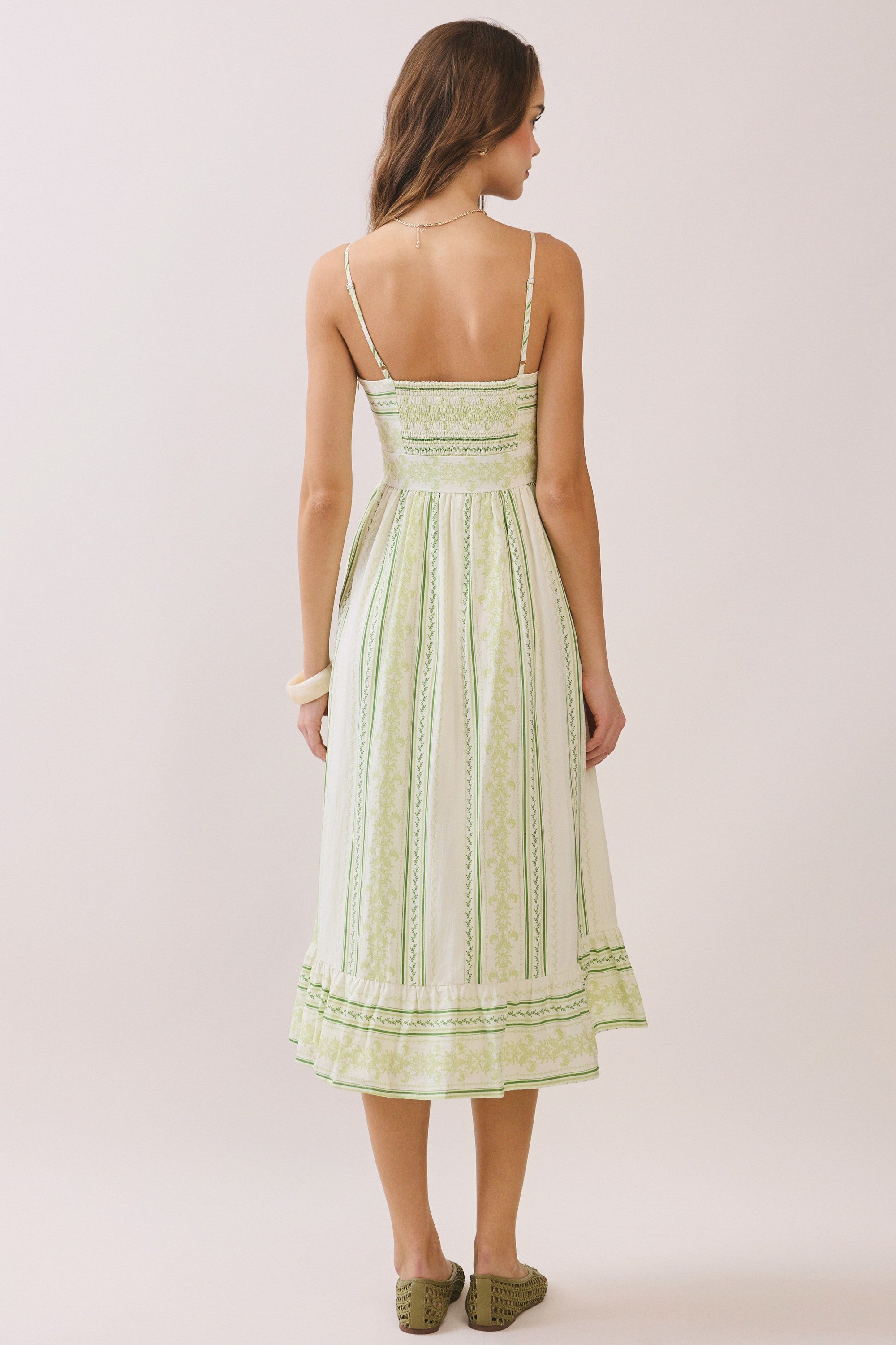 Simone Green Stripe Dress