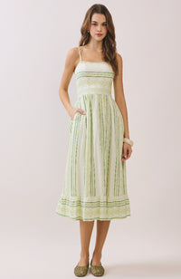 Simone Green Stripe Dress