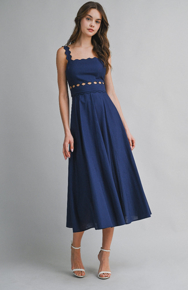 Jorie Navy Midi Dress