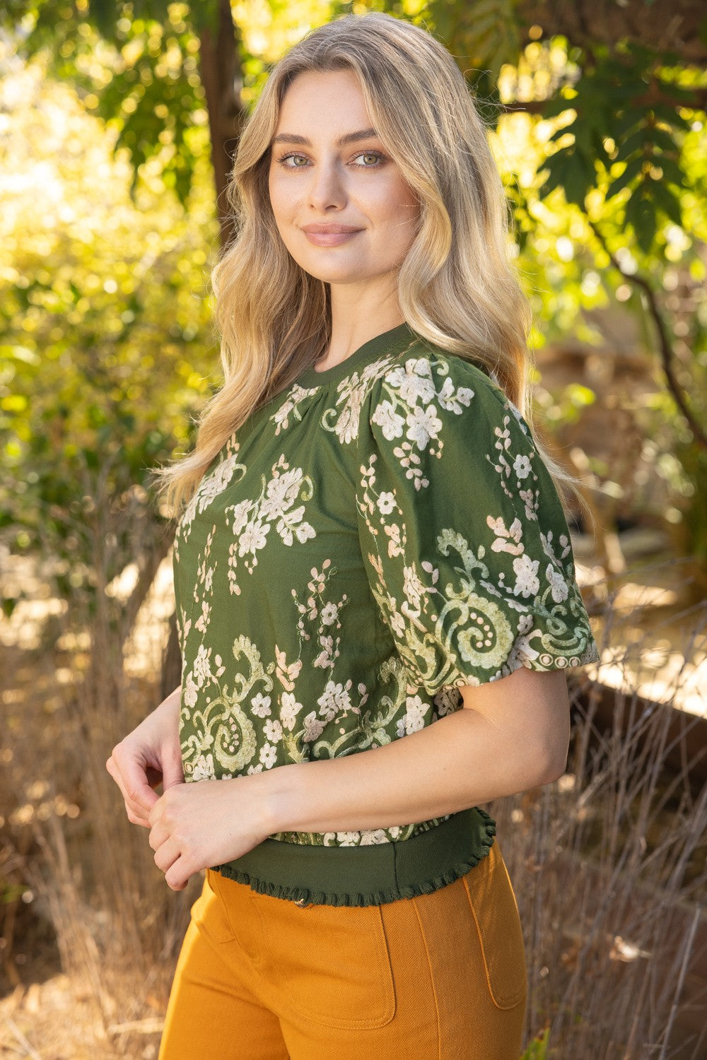 Deborah Border Print Top