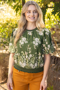 Deborah Border Print Top