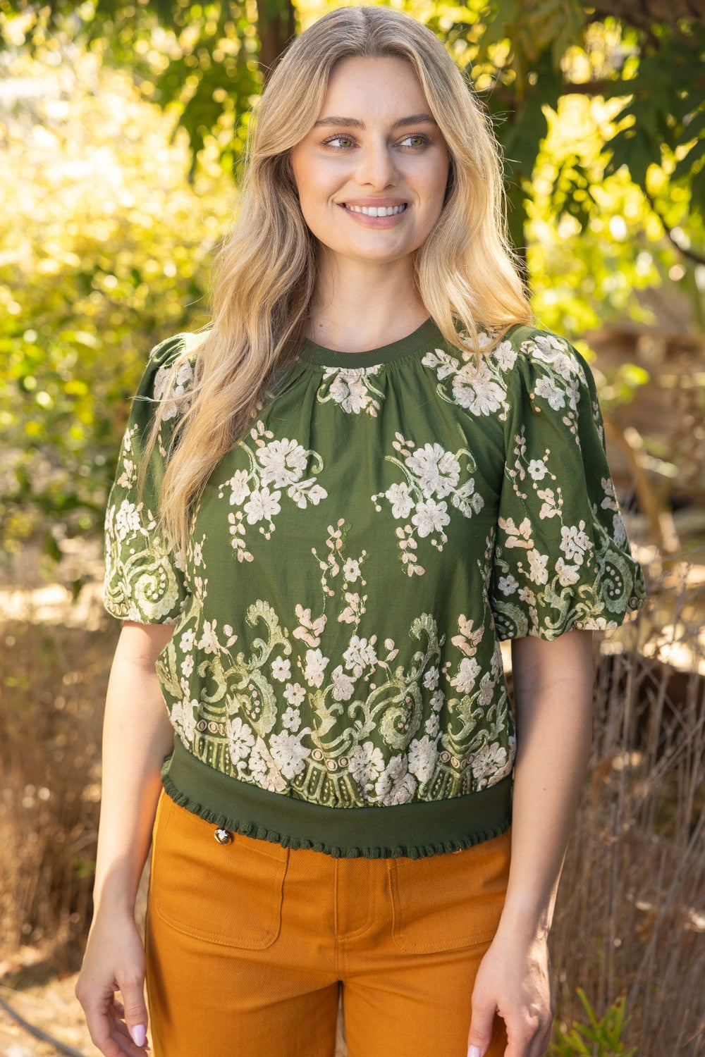 Deborah Border Print Top