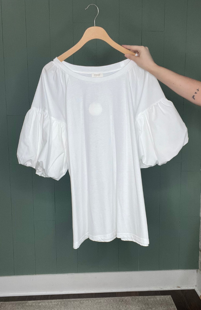 Off White Puff Sleeve Top