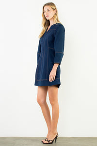 Eloise V-Neck Denim Dress