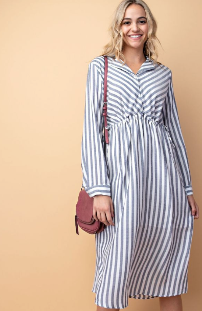 Sally Stripe Midi Dress