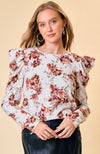 Ava Brushed Floral Knit Top