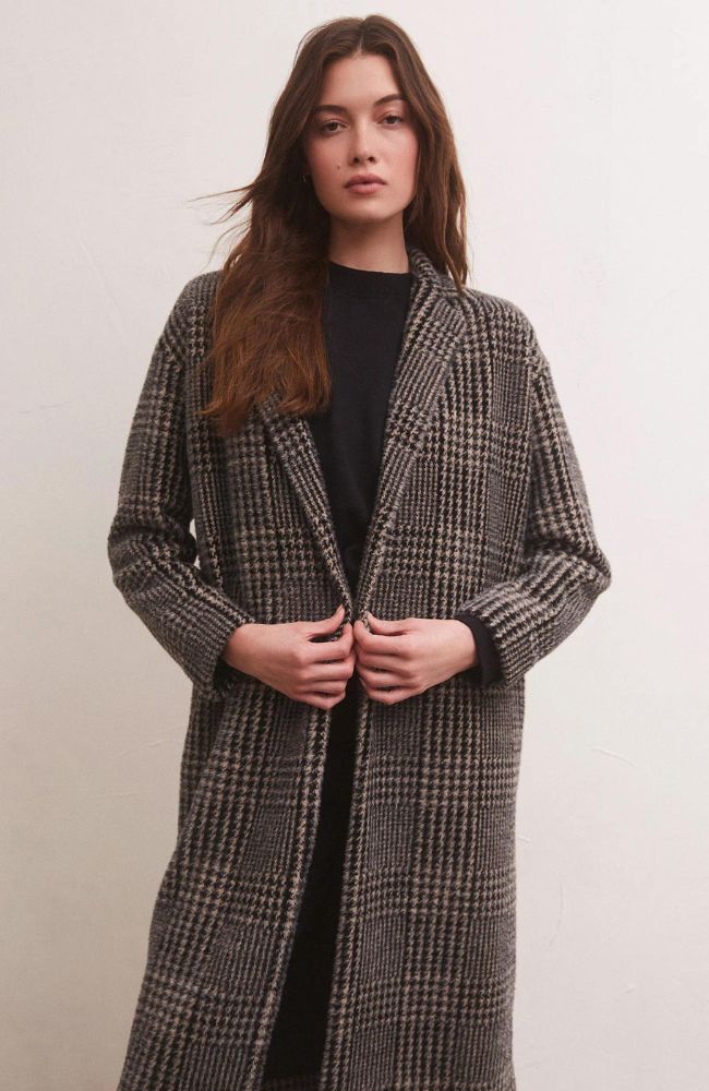 Mason Houndstooth Knit Coat