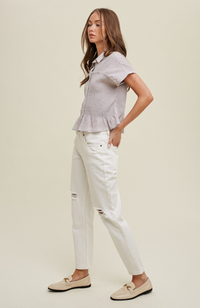 Mist Smocked Top