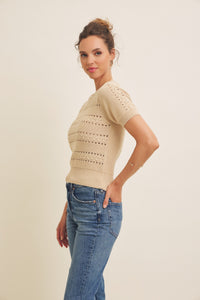 Lillian Pointelle Knit Top