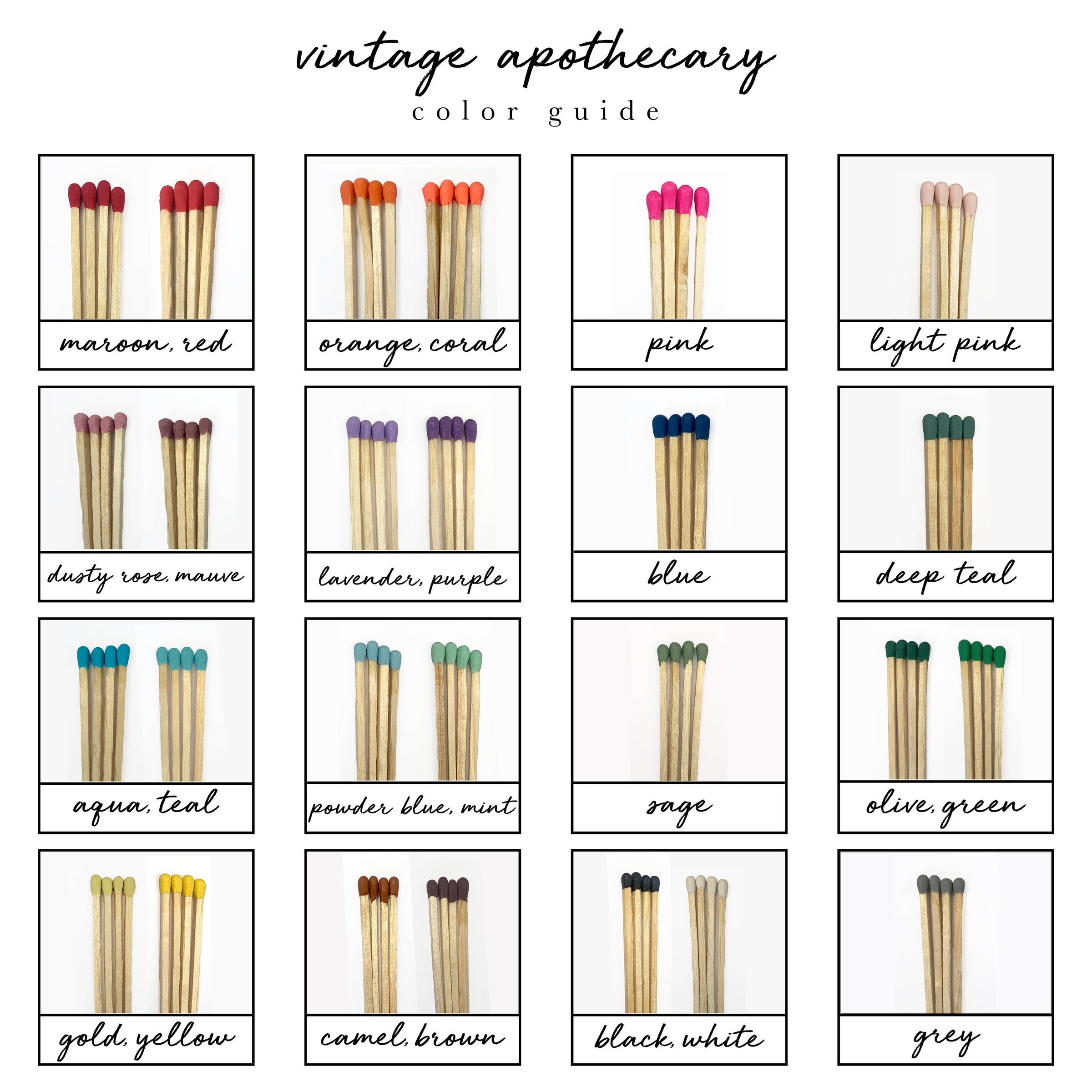 Vintage Apothecary White Matches: White