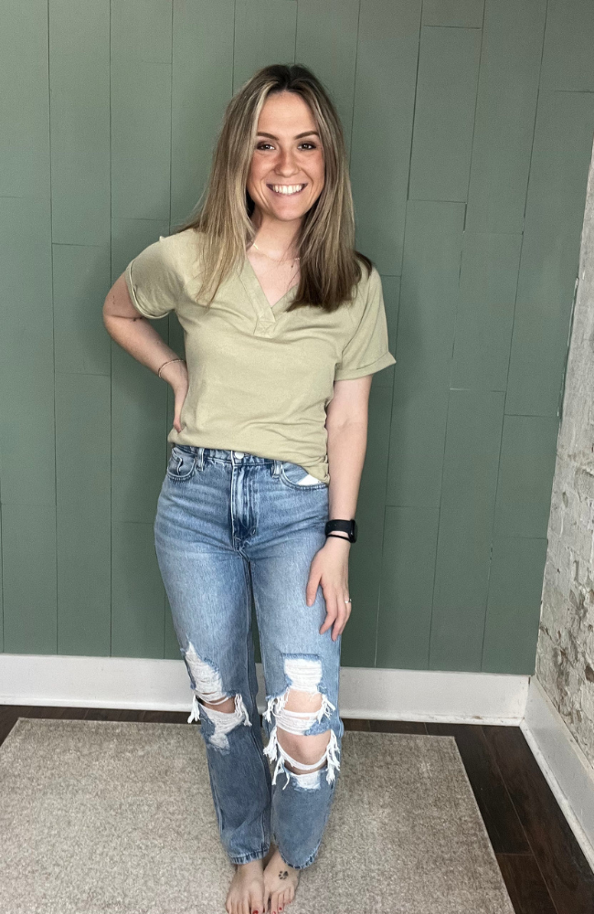 Sage Green Ribbed Top