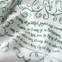 O Come All Ye Faithful Christmas Tea Towel