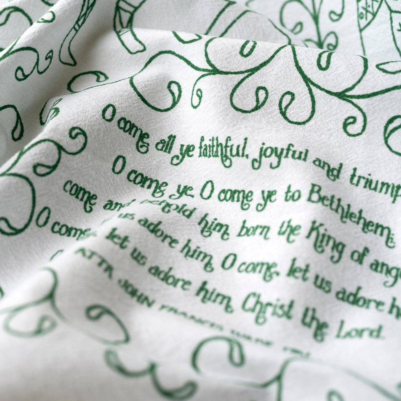 O Come All Ye Faithful Christmas Tea Towel