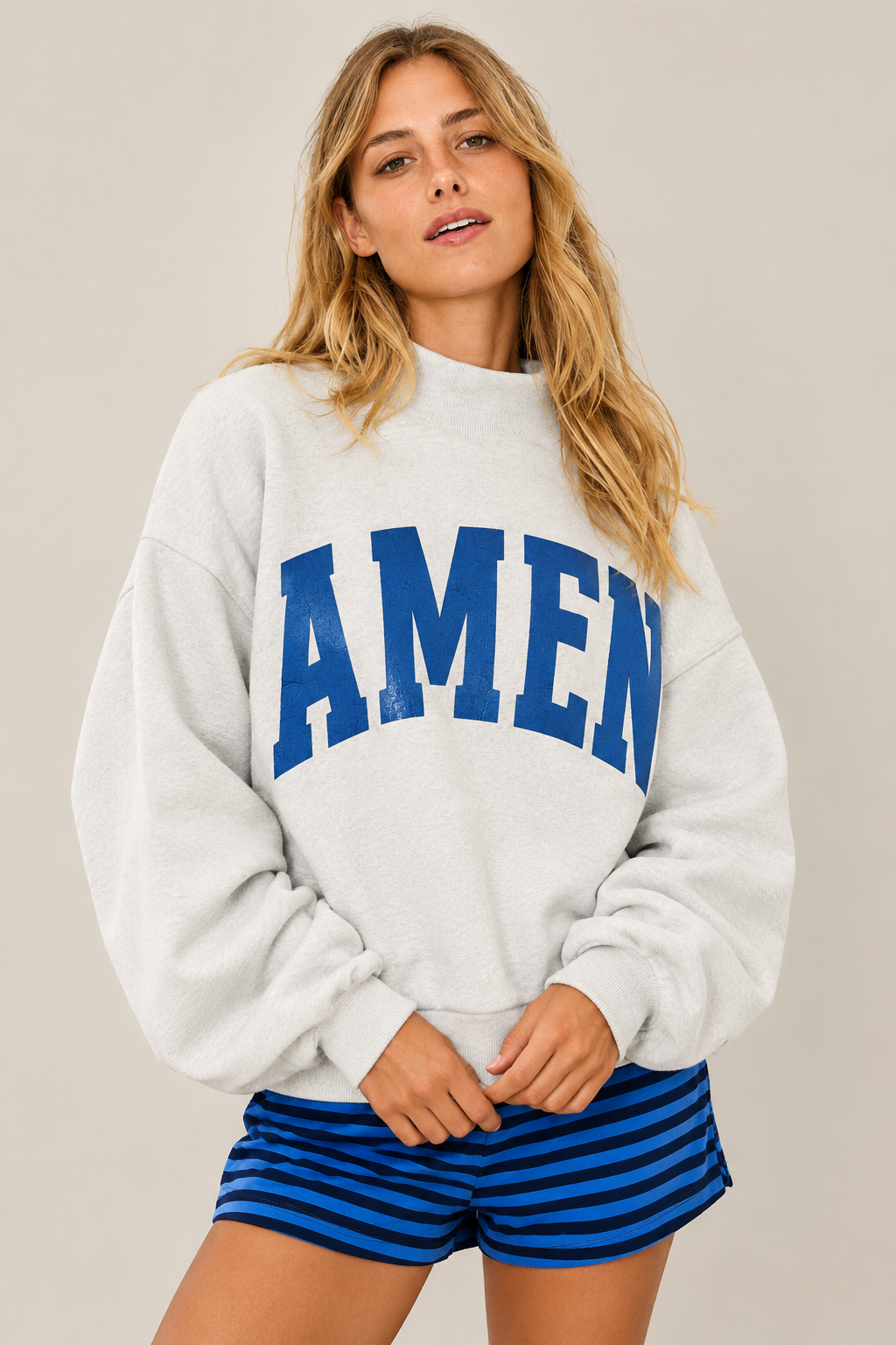 WWJD & AMEN Reversible Mock Neck Sweatshirt