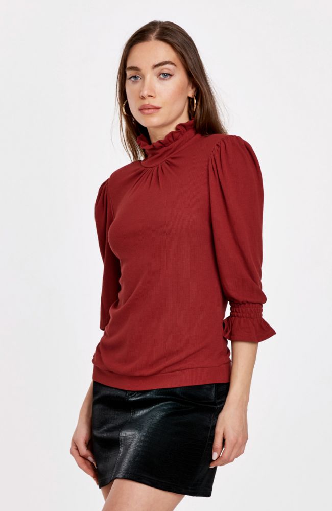 Gwen 3/4 Top in Ruby Wine
