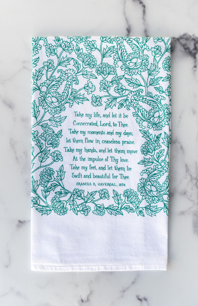 Take My Life and Let It Be Hymn Tea Towel