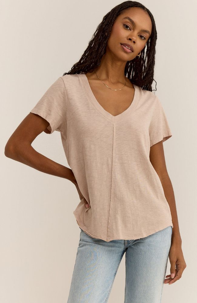 Asher V-Neck Tee Putty
