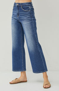 High Rise Crop Wide Jeans