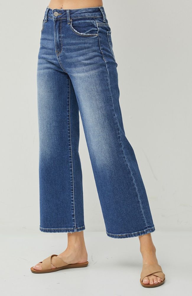 High Rise Crop Wide Jeans