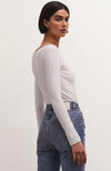 Aden V-Neck Rib Long Sleeve Top