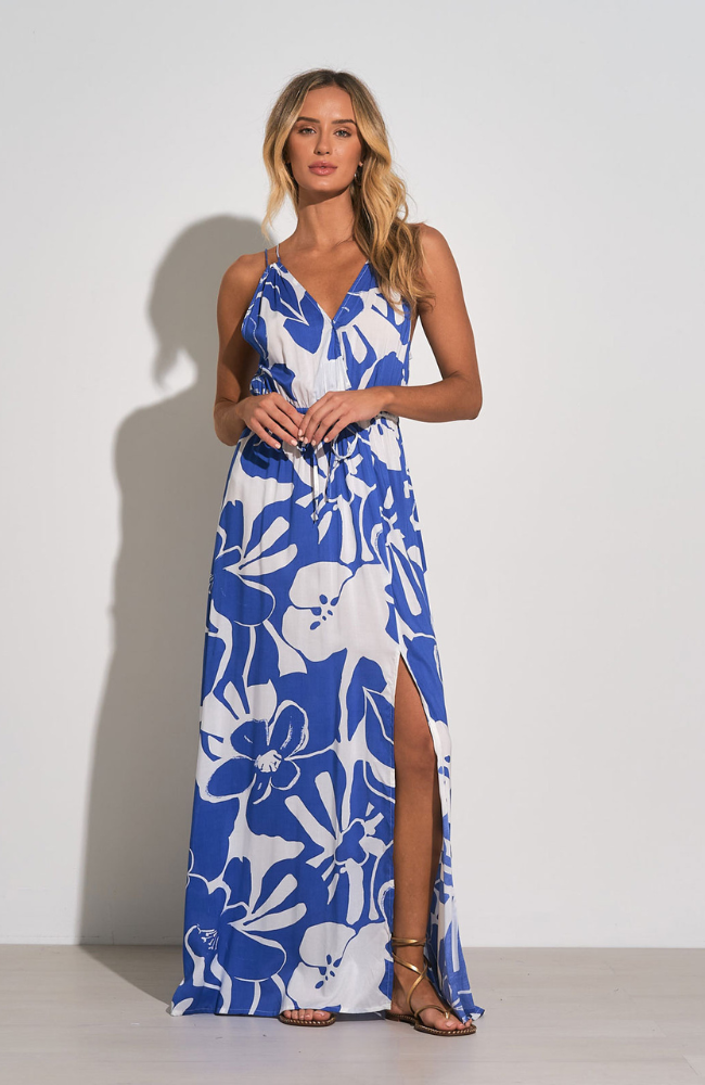 Hibiscus Print Maxi Dress
